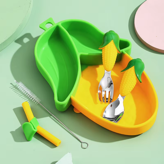 Baby 4 Pc Mango Feeding Silicone Set