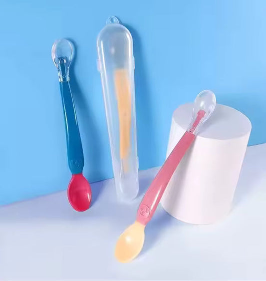 Double 2-in-1 Sided Baby Silicone Spoon
