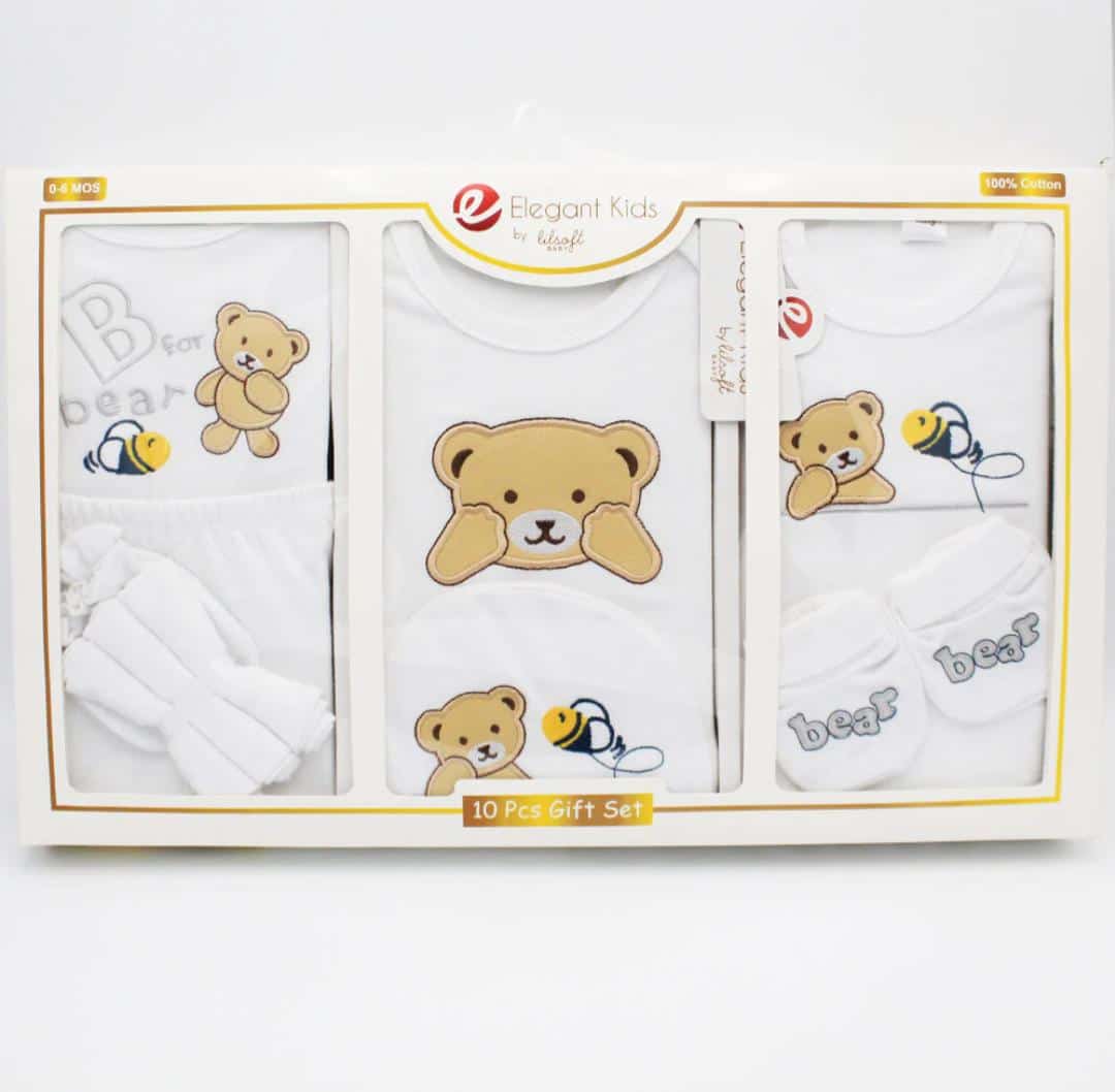 Infant 10pc cute bear gift set (0-6 months)