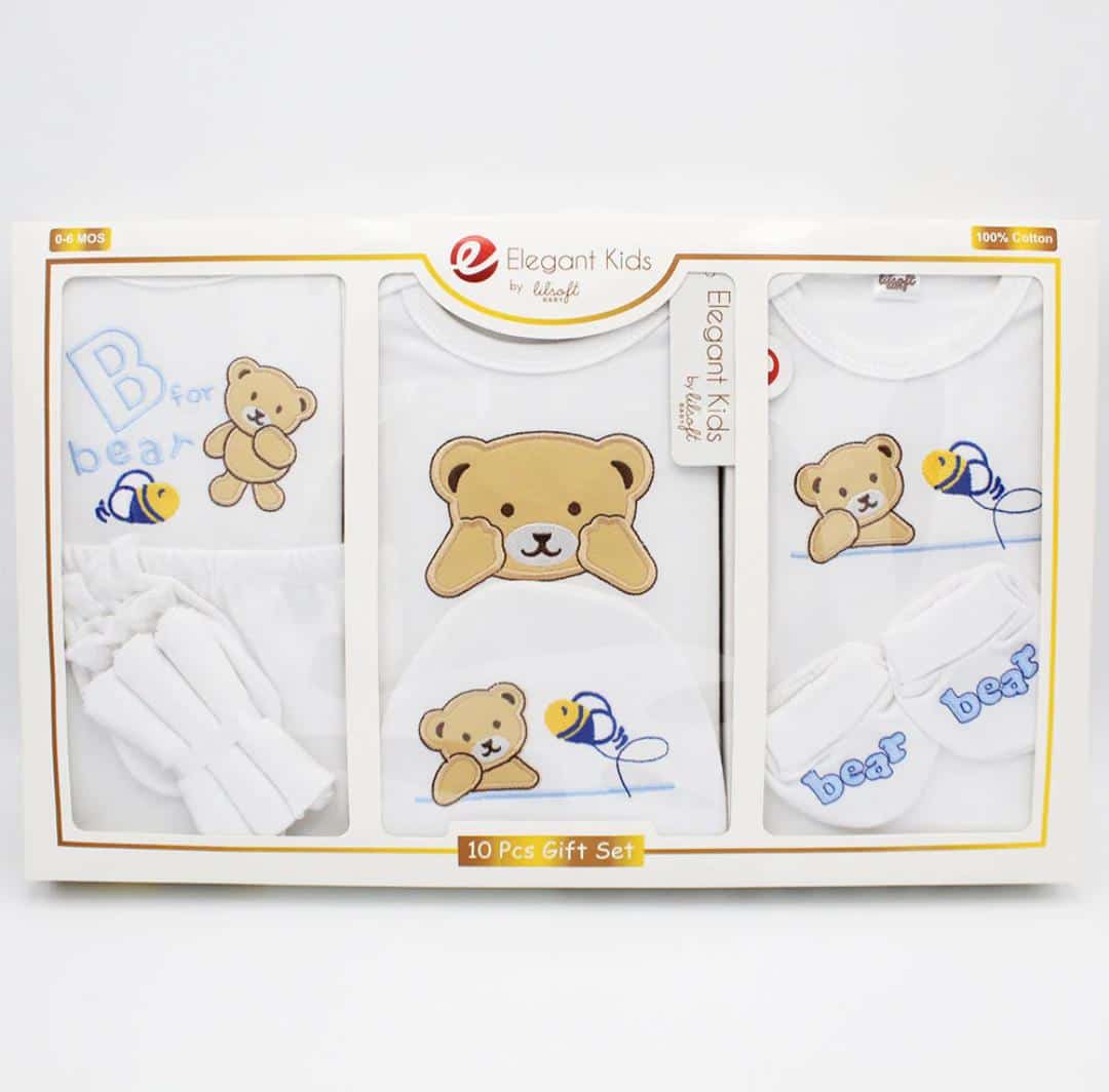Infant 10pc cute bear gift set (0-6 months)