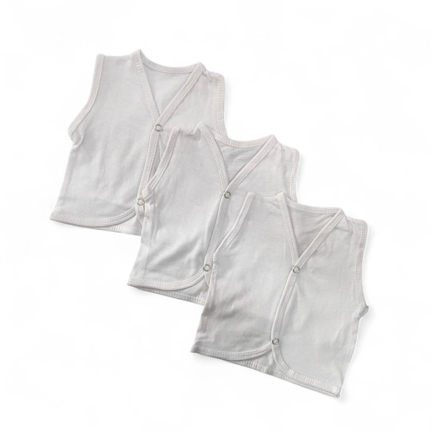 Newborn White Vest (Pack of 3)