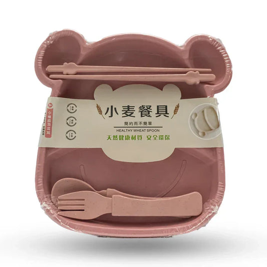 Baby Pink 5 Pc Feeding Set