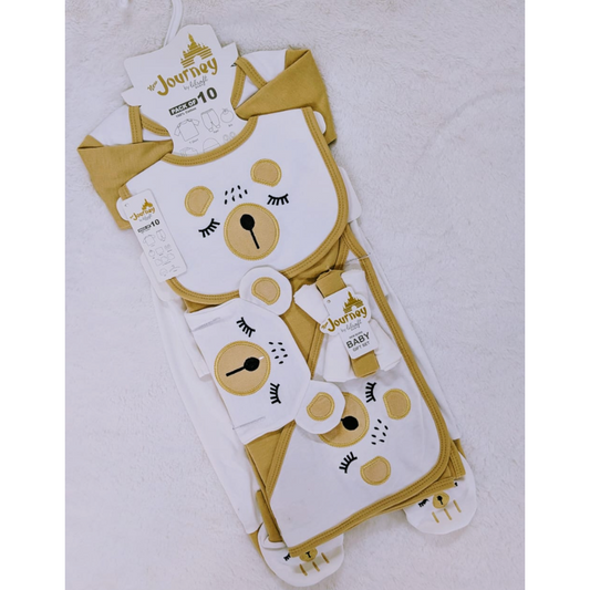 New born 10 Pc All in one Bear Baby suit set (0-3 months)