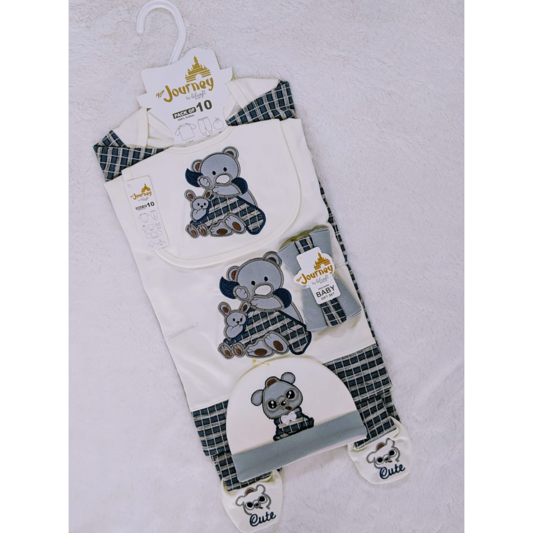 New born 10 Pc All in one Baby bear suit set (0-3 months)
