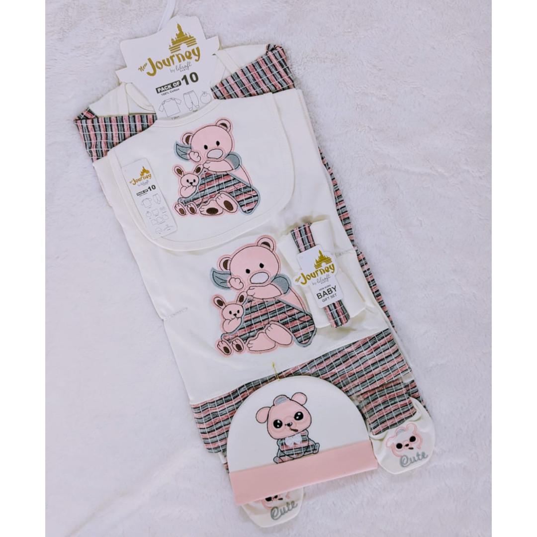 New born 10 Pc All in one Baby bear suit set (0-3 months)