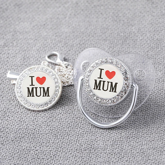 Baby 2Pc Mom & Dad Personalized Chain Pacifiers