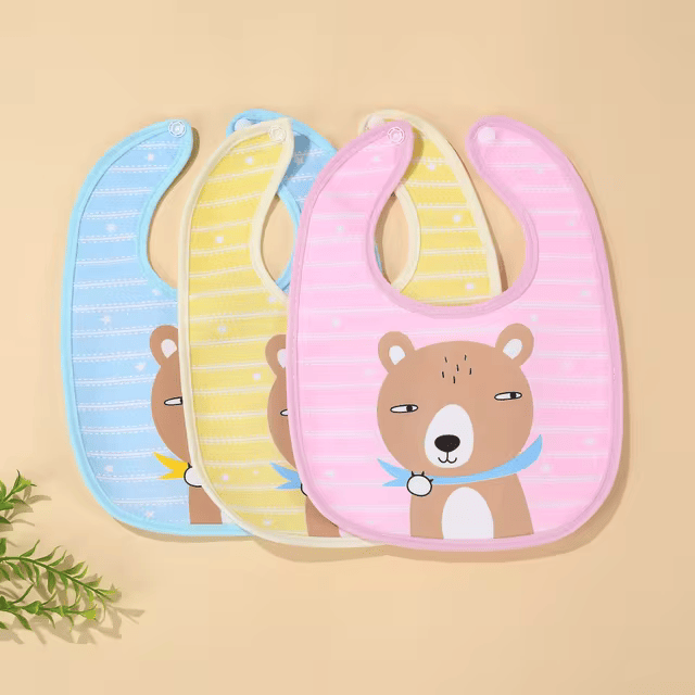 Baby waterproof Cartoon Bibs ( Pack of 3)