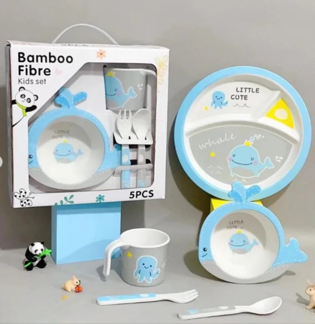 Kids Penguin 5 Pc Fiber Feeding Set
