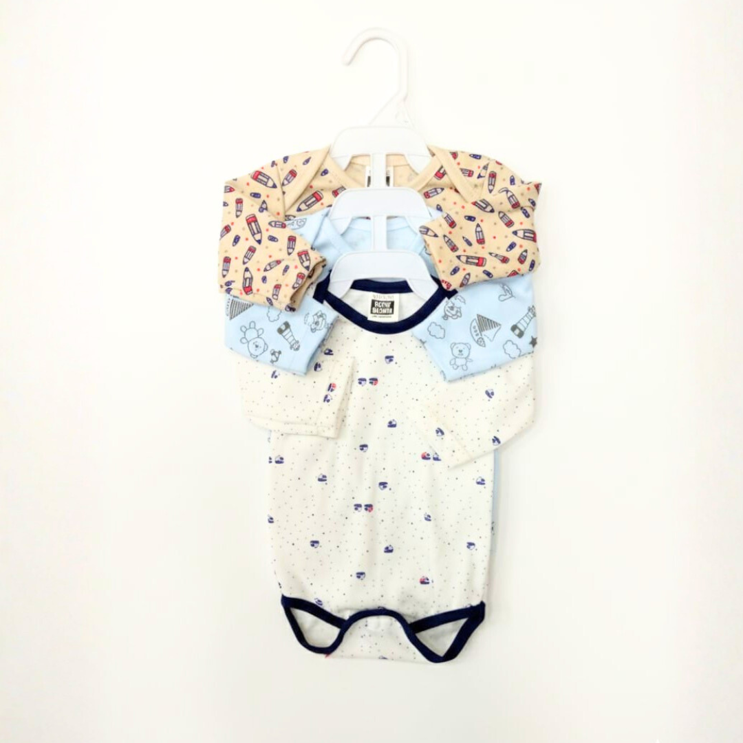 Pack of 3 Newborn Bodysuits (0–3 Months)