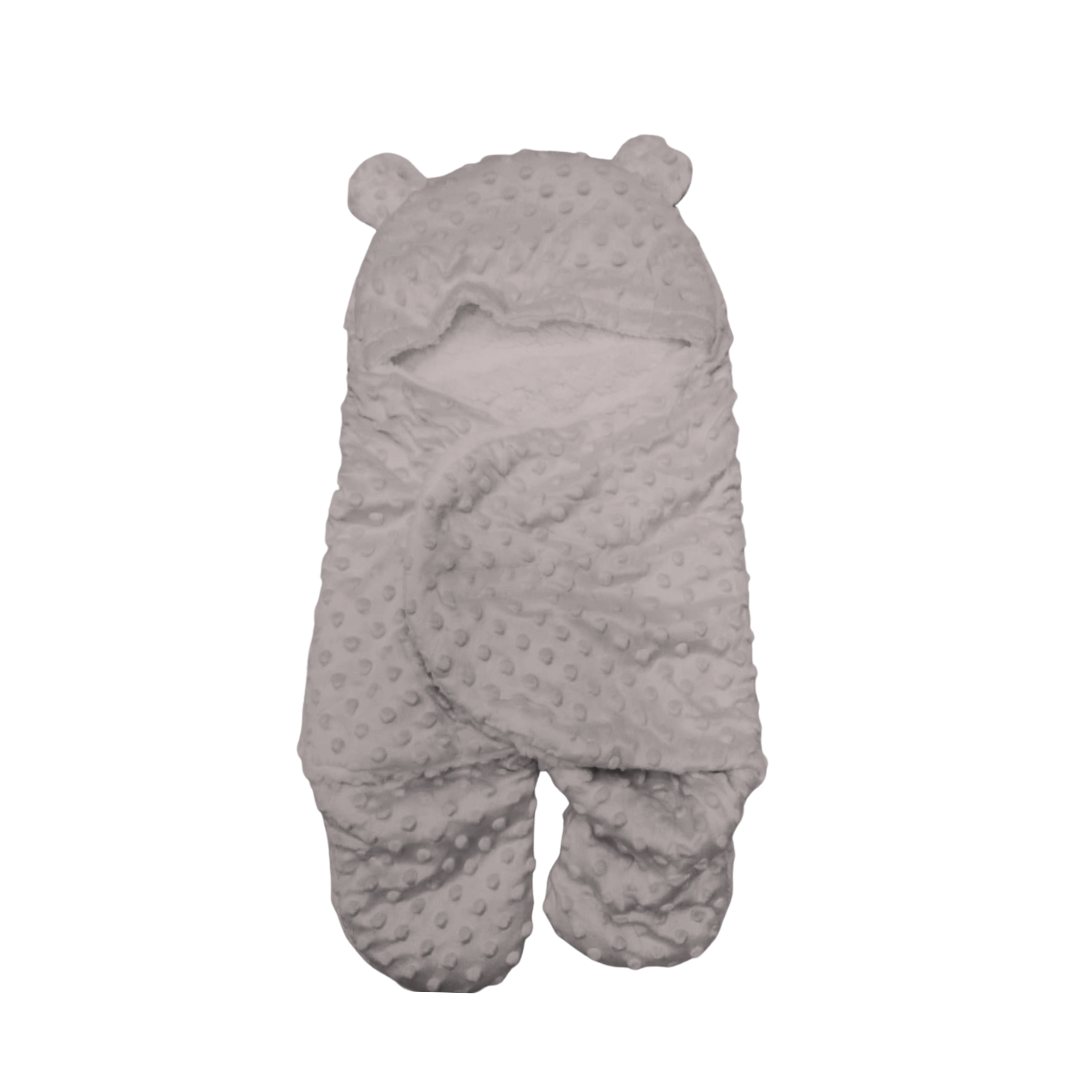 Minky Fleece Grey Winter Baby Swaddle