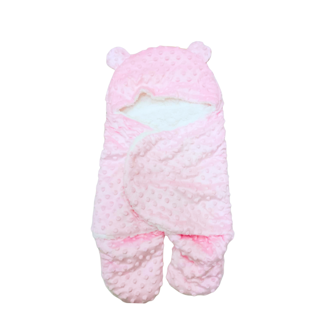 Minky Fleece Pink Winter Baby Swaddle