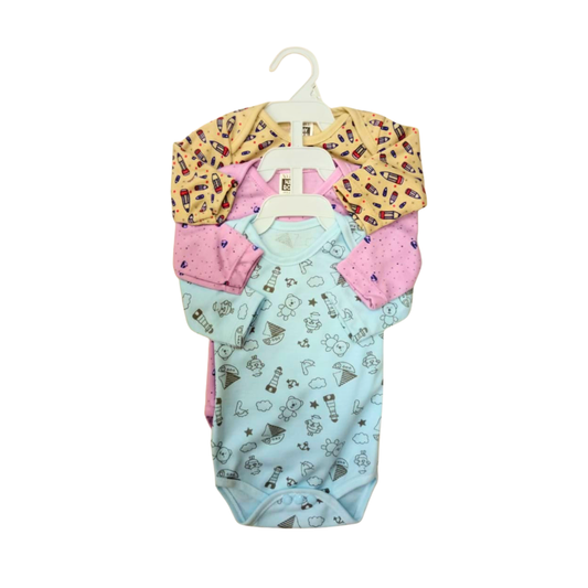 Pack of 3 Newborn Bodysuits (0–3 Months)