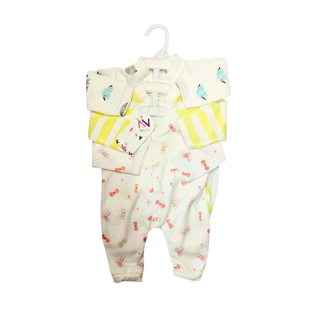 Interlock Pack of 3 Rompers ( 0-3 Months)
