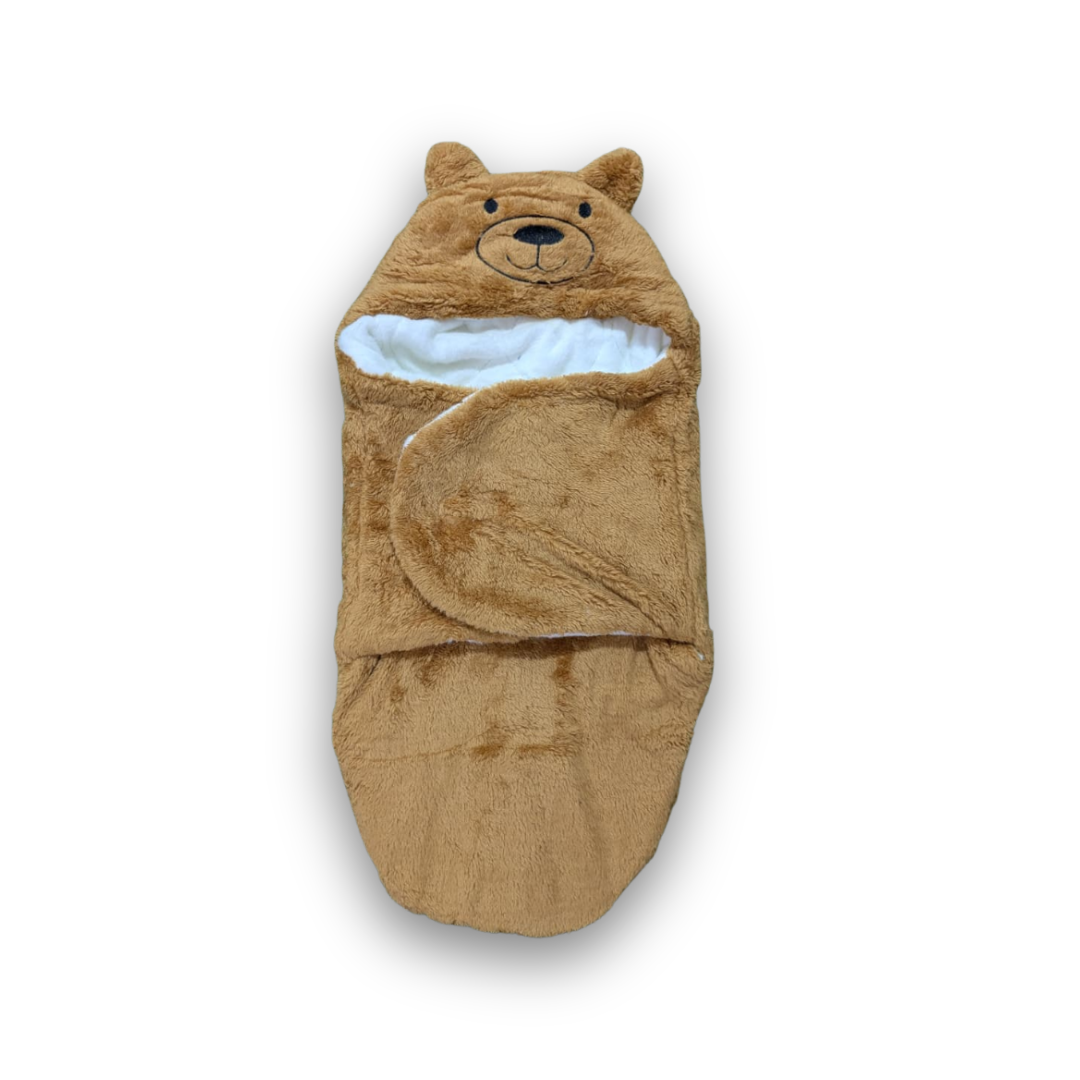 Baby Winter Swaddle Blanket 0–7 Months – Warm Bear Hood Fleece Wrap for Newborns & Infants | Soft, Breathable, and Snug Sleeping Bag