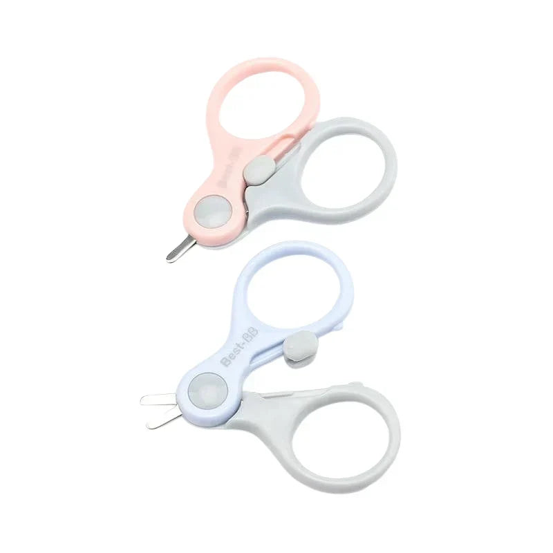 newborn Safety Nail Scissors Pink & Grey