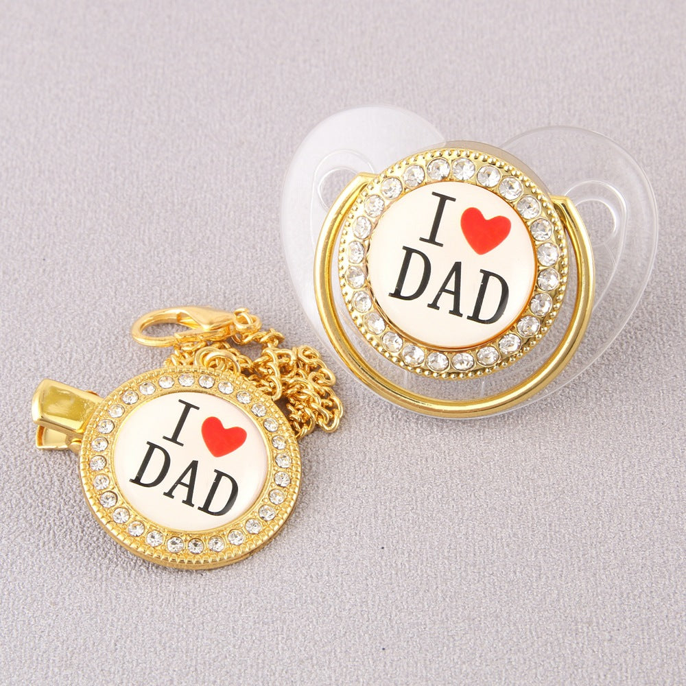 Baby 2Pc Mom & Dad Personalized Chain Pacifiers
