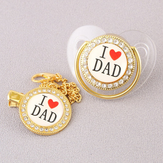 Baby 2Pc Mom & Dad Personalized Chain Pacifiers