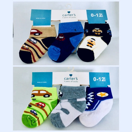 Soft anti slip Baby socks 0-12 months ( Pack of 3)