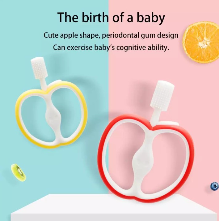 Baby Apple Silicone teether brush