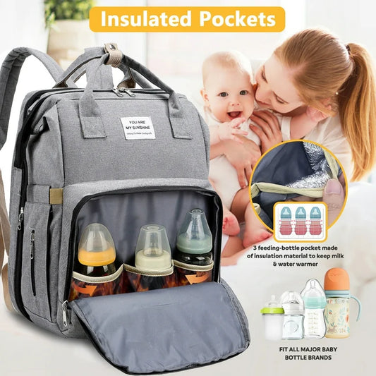 Baby Portable waterproof Diaper Bag with little bed