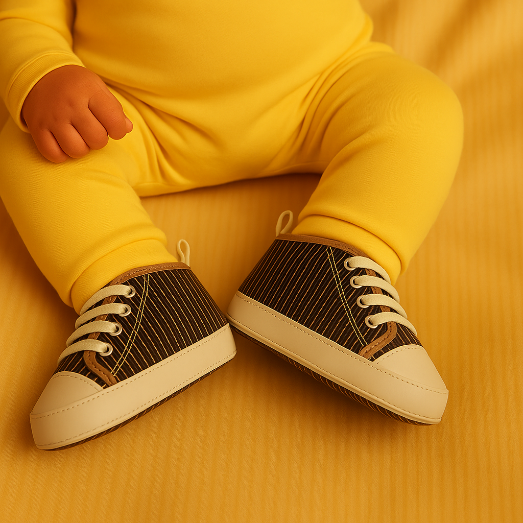 Brown Pinstripe  Soft Sole Shoes