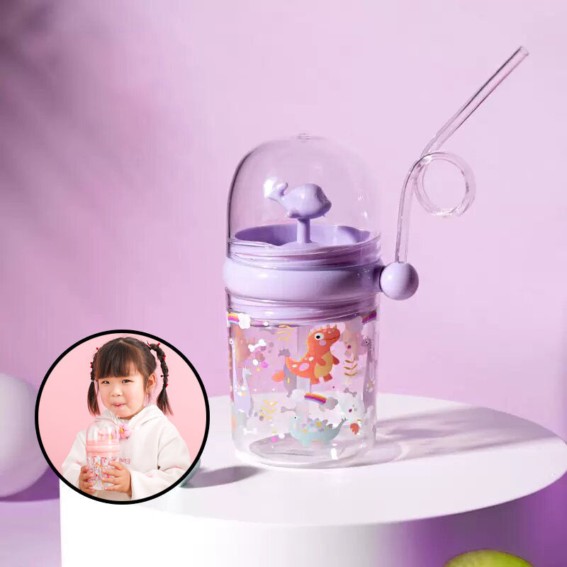 Kids whale water drinking Cup with Straw 260ml