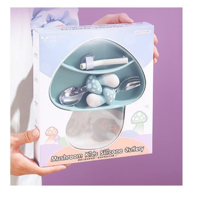 Baby 4 Pc Mushroom  Feeding Silicone Set