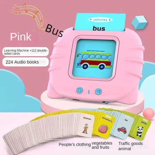 Kids Pink Rechargeable Educational talking Flashcards